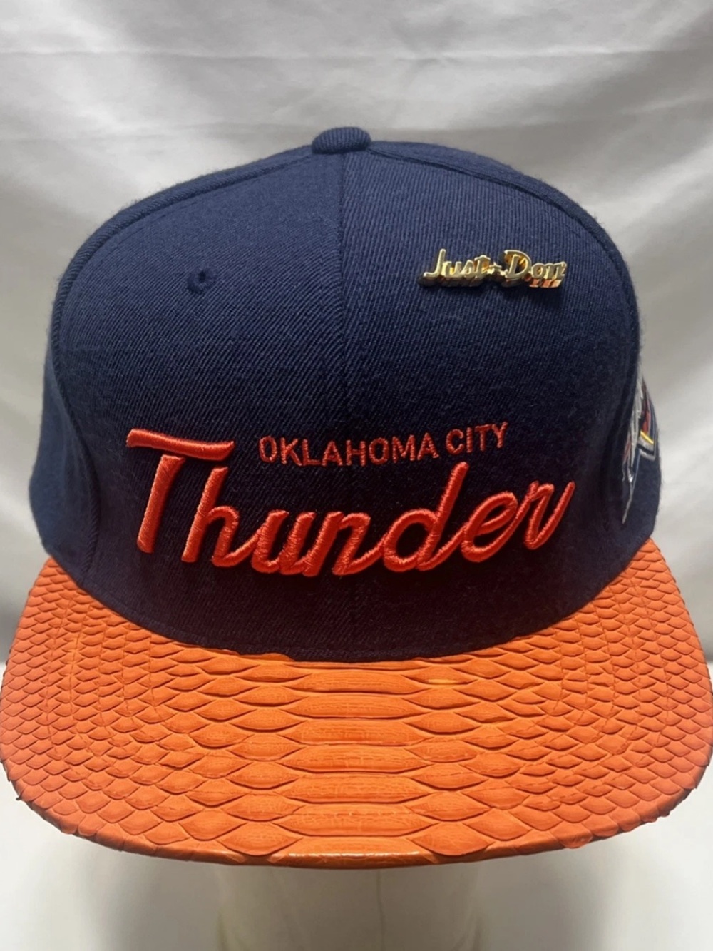 Just⭐️Don Oklahoma City Thunder strapBack Hat RSVP Gallery Mitchell & Ness Navy